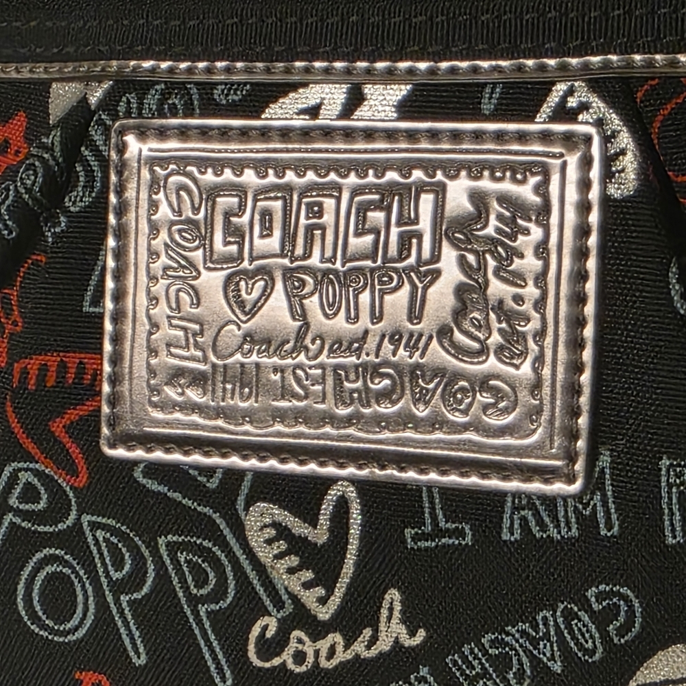 Coach Poppy limited edition Luxe metallic graffiti glam hearts crossbody bag - Picture 7 of 14